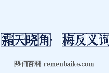 霜天晓角·梅反义词是什么意思的图片
